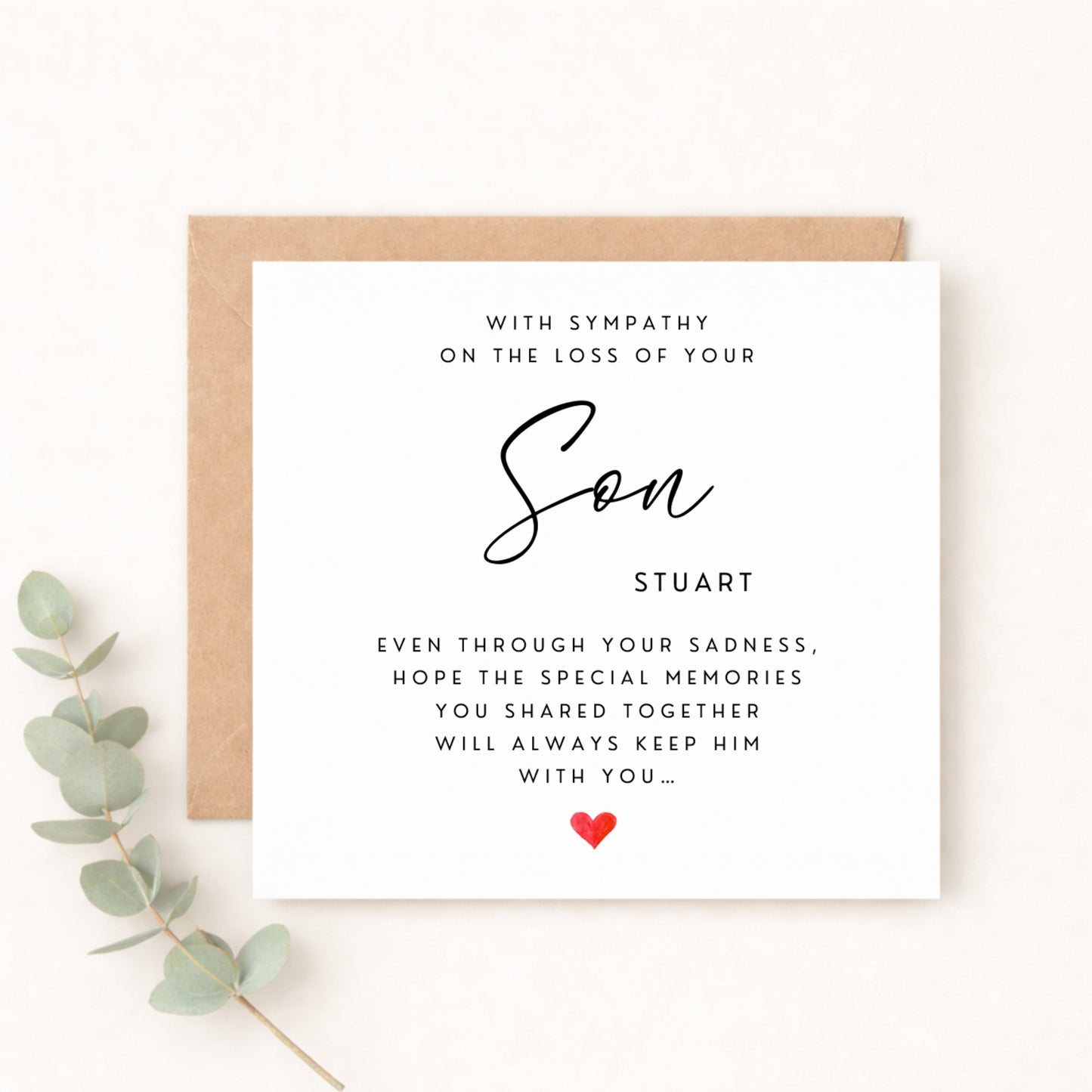 Personalised Son Sympathy Card | With Sympathy On The Loss Of Your Son