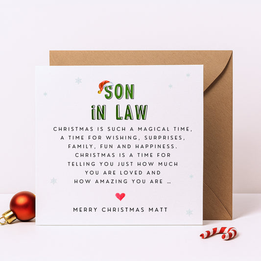 Son In Law – Personalised Christmas Card