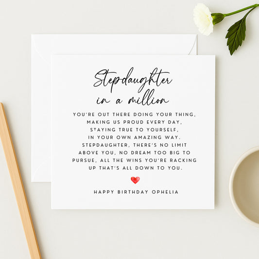 Personalised Stepdaughter Birthday Card | Stepdaughter in a Million