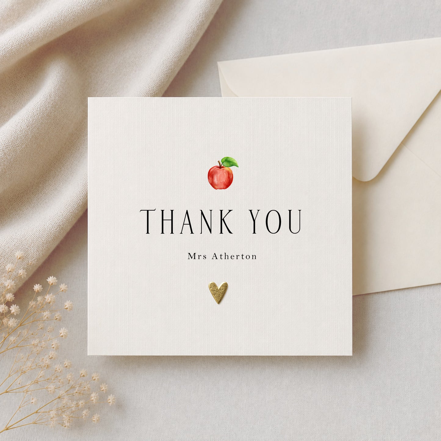 Thank You Teacher Card | Personalised Apple Card