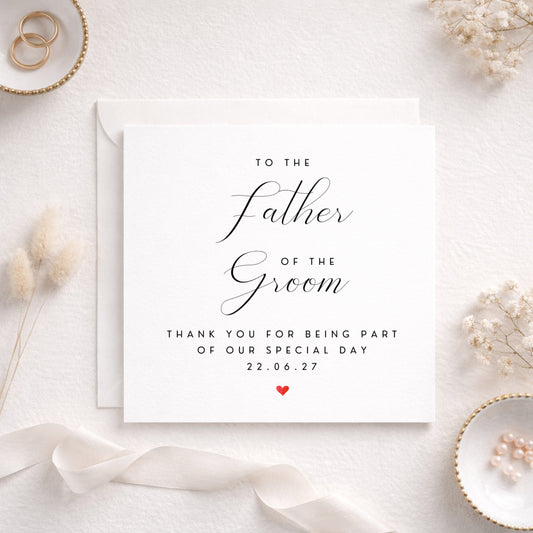 To The Father of the Groom Wedding Thank You Card