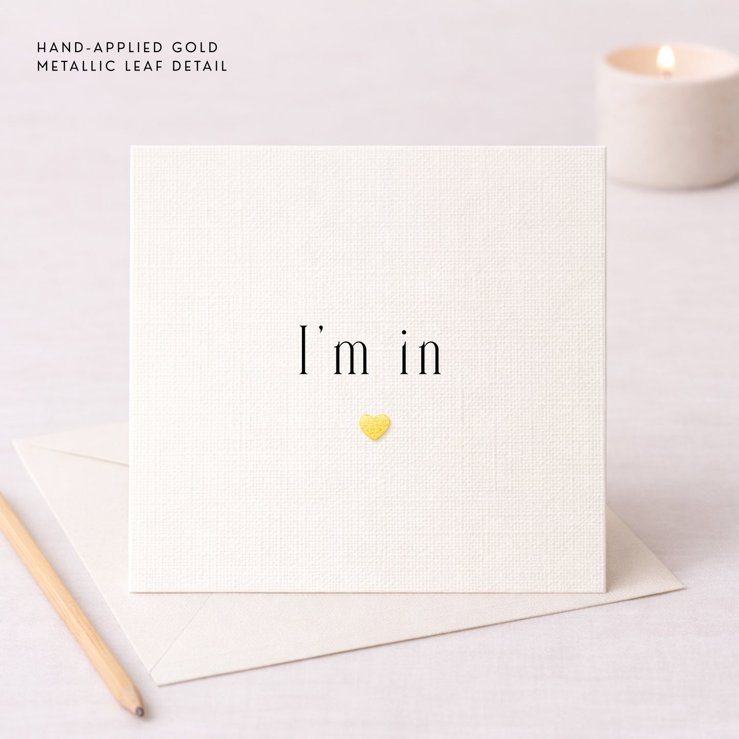 Wedding Invitation Acceptance Card | Gold Metallic Heart
