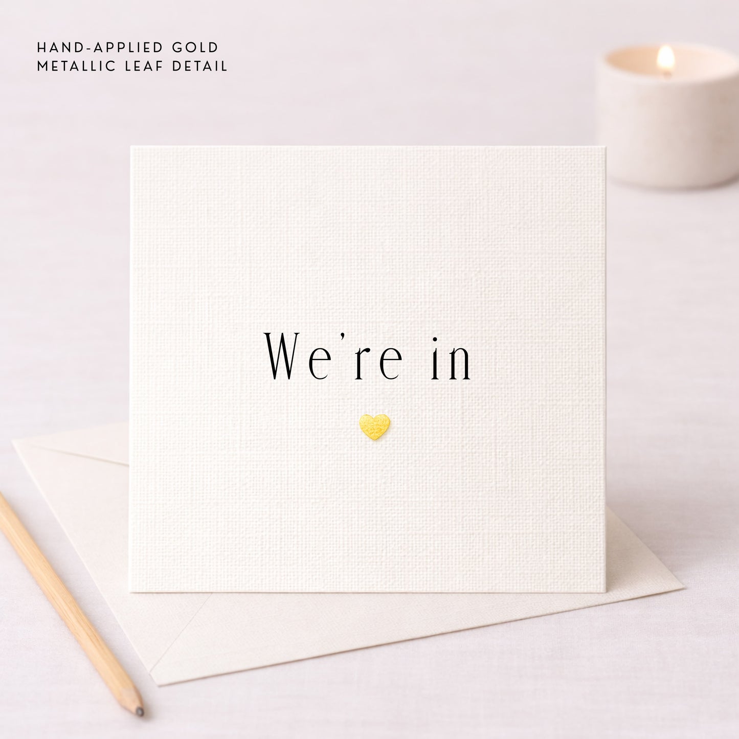 Wedding Invitation Acceptance Card | Gold Metallic Heart